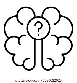Alzheimer illness Icon, confusion, eldery