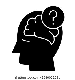 Alzheimer illness Icon, confusion, eldery