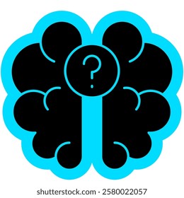 Alzheimer illness Icon, confusion, eldery