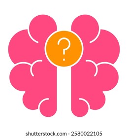 Alzheimer illness Icon, confusion, eldery