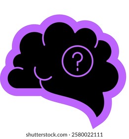 Alzheimer illness Icon, confusion, eldery