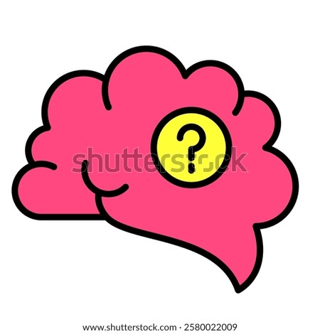 Alzheimer illness Icon, confusion, eldery