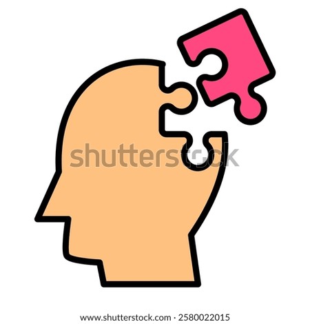 Alzheimer illness Icon, confusion, eldery