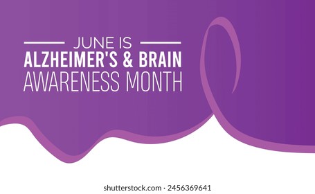 alzheimer ''s and brain awareness month observed every year in June. Template for background, banner, card, poster with text inscription.