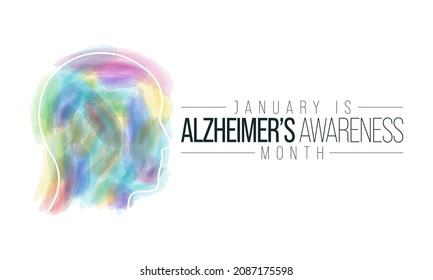 Alzheimer's Awareness Month Is Observed Every Year In January, Is A Progressive Neurologic Disorder That Causes The Brain To Shrink (atrophy) And Brain Cells To Die. Vector Illustration