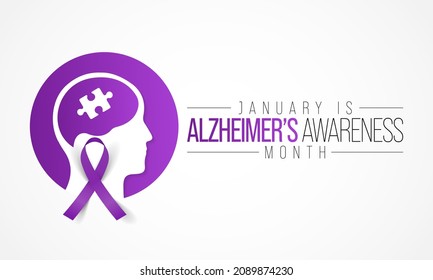 Alzheimer's Awareness Month Is Observed Every Year In January, Is A Progressive Neurologic Disorder That Causes The Brain To Shrink (atrophy) And Brain Cells To Die. Vector Illustration