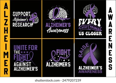 Alzheimer's Awareness T-shirt Bundle Design.