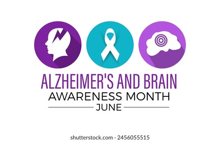 Alzheimer's and Brain awareness month health awareness vector illustration. Disease prevention vector template for banner, card, background.