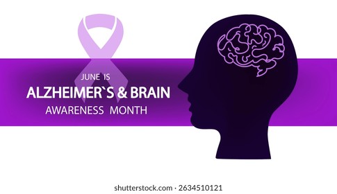 Alzheimer's and Brain Awareness Month. line Vector doodle illustration for banner, poster. line art hand drawn illustration.	
