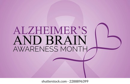 Alzheimer's and Brain awareness month is observed every year in June. banner design template Vector illustration background design.