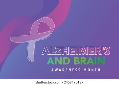 Alzheimer's and Brain awareness month is observed every year in June. it is an irreversible, progressive brain disorder that slowly destroys memory and thinking skills. Vector illustration