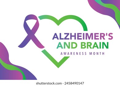 Alzheimer's and Brain awareness month is observed every year in June. it is an irreversible, progressive brain disorder that slowly destroys memory and thinking skills. Vector illustration