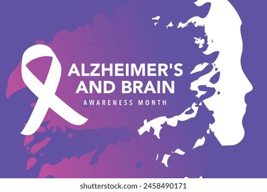 Alzheimer's and Brain awareness month is observed every year in June. it is an irreversible, progressive brain disorder that slowly destroys memory and thinking skills. Vector illustration