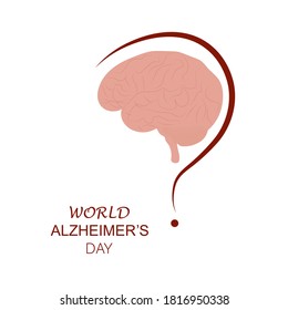 Alzheimer's day with brain ,Vector illustration.