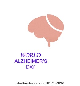 Alzheimer's day with brain ,Vector illustration.