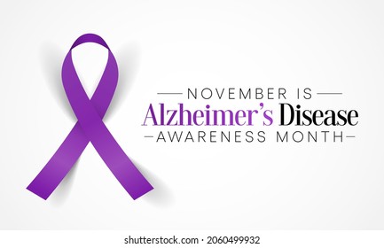 Alzheimer's Disease awareness month is observed every year in November, it is a progressive disease, where dementia symptoms gradually worsen over a number of years. Vector illustration