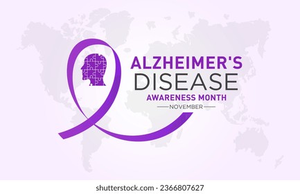 Alzheimer's disease awareness month is observed every year in november. November is alzheimer's disease awareness month. Vector template for banner, greeting card, poster with background. Vector illus