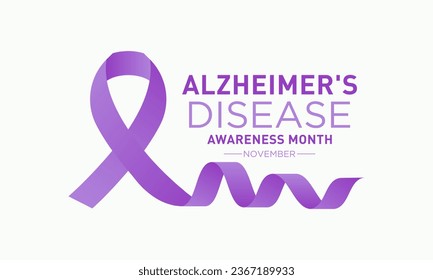 El mes de toma de conciencia de la enfermedad de Alzheimer se observa cada año en noviembre. Noviembre es el mes de concienciación sobre la enfermedad de alzheimer. Plantilla vectorial para banner, tarjeta de saludo, afiche con fondo. Iluminación vectorial