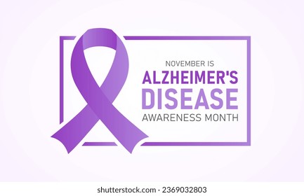 El mes de toma de conciencia de la enfermedad de Alzheimer se observa cada año en noviembre. Noviembre es el mes de concienciación sobre la enfermedad de alzheimer. Plantilla vectorial para banner, tarjeta de saludo, afiche con fondo.