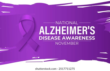 Alzheimer's disease awareness month is observed every year in november. November’s Focus: Raising Awareness for Alzheimer’s Disease”. Banner poster, flyer and background design template.