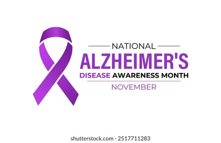 Alzheimer's disease awareness month is observed every year in november. November’s Focus: Raising Awareness for Alzheimer’s Disease”. Banner poster, flyer and background design template.