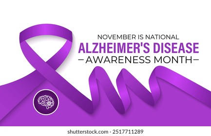 Alzheimer's disease awareness month is observed every year in november. November’s Focus: Raising Awareness for Alzheimer’s Disease”. Banner poster, flyer and background design template.