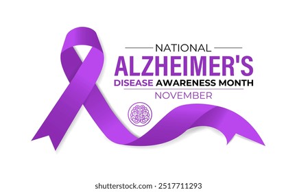 Alzheimer's disease awareness month is observed every year in november. November’s Focus: Raising Awareness for Alzheimer’s Disease”. Banner poster, flyer and background design template.