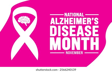 Alzheimer's disease awareness month is observed every year in november. Holiday concept. suitable for placard ,Background,Greeting Card, Poster design template with text inscription , standard Social
