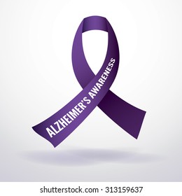 Alzheimer's disease awareness ribbon. Vector EPS 10. EPS file contains gradient mesh in dropshadow.