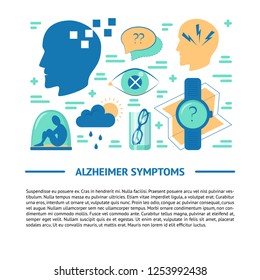 Alzheimer's disease banner template in flat style
