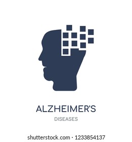 Alzheimer's disease icon. Alzheimer's disease filled symbol design from Diseases collection. Simple element vector illustration on white background