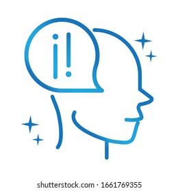 alzheimers disease neurological brain anxiety vector illustration gradient line icon
