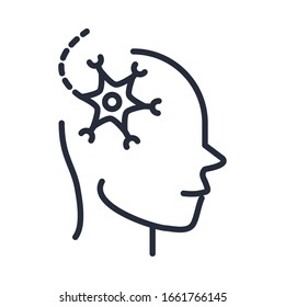 alzheimers disease neurological brain cell neuron vector illustration line style icon