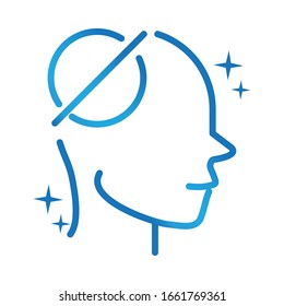 alzheimers disease neurological brain empty memorie vector illustration gradient line icon