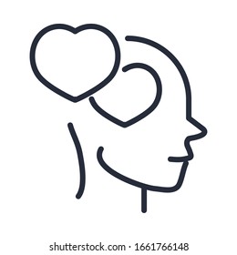 alzheimers disease neurological brain feeling vector illustration line style icon