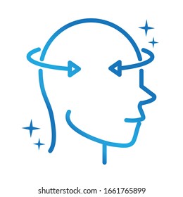 alzheimers disease neurological brain incoordination vector illustration gradient line icon