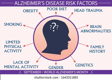 Alzheimers Disease Risk Factors Infographic Vector Stock Vector ...