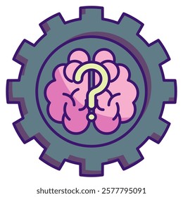 Alzheimer's Icon - Lineal Color Style - Brain Theme