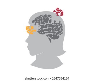 Alzheimer- und Gedächtnisverlust - mentale Probleme Vektorgrafik