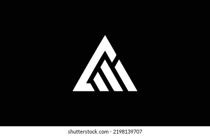 AM, CM Letter Logo Design Template Vector, Letter M Vector Origami Logo icon.