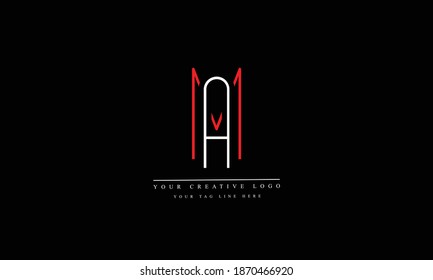 AM, MA, A, M abstract vector logo monogram template