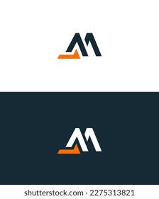 AM, logotipo de MA. Vector de diseño de letras.