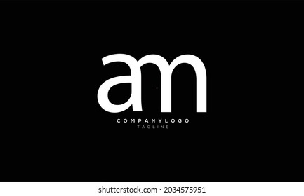 AM, MA, Abstract initial monogram letter alphabet logo design