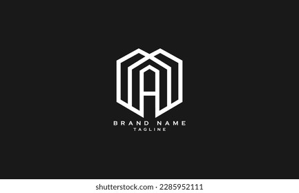 AM, MA, Abstract initial monogram letter alphabet logo design