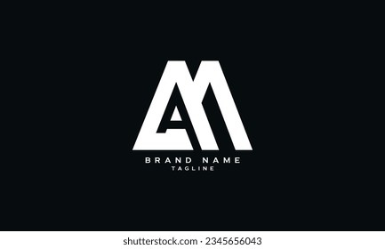AM, MA, Abstract initial monogram letter alphabet logo design