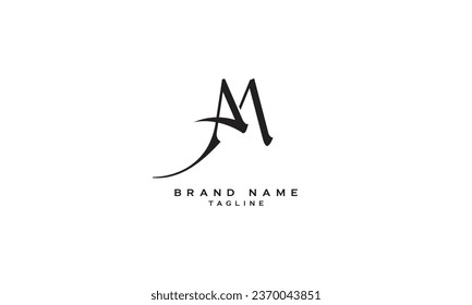 AM, MA, Abstract initial monogram letter alphabet logo design