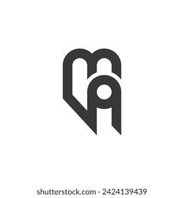 AM, MA, Abstract initial monogram letter alphabet logo design