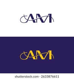 AM, MA, Abstract initial monogram letter alphabet logo design