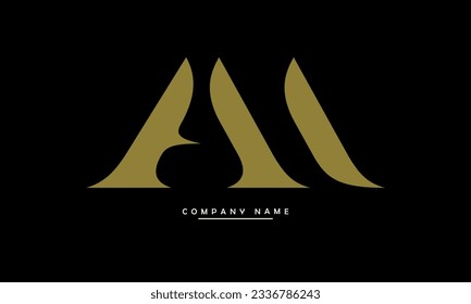 AM, MA Abstract Letters Logo Monogram
