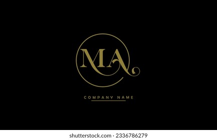 AM, MA Abstract Letters Logo Monogram